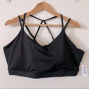 Old Navy Strappy Sports Bra Brand New With Tags 2X Plus Size Black